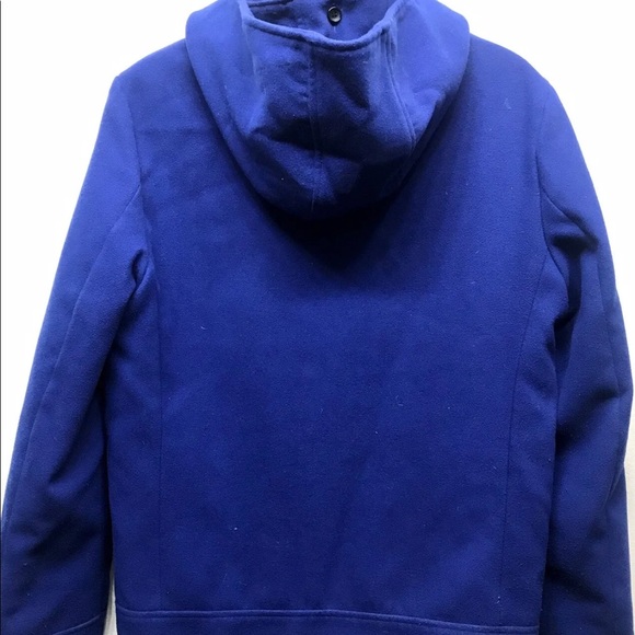 Le Chateau Men’s Wool Blend Peacoat Tailored Fit Blue Small Detachable Hood - Picture 9 of 12